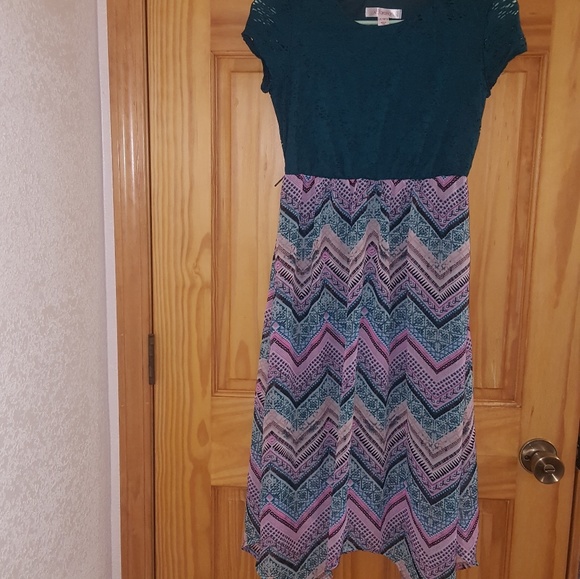 Xhilaration Aqua patterned dress - Picture 1 of 5